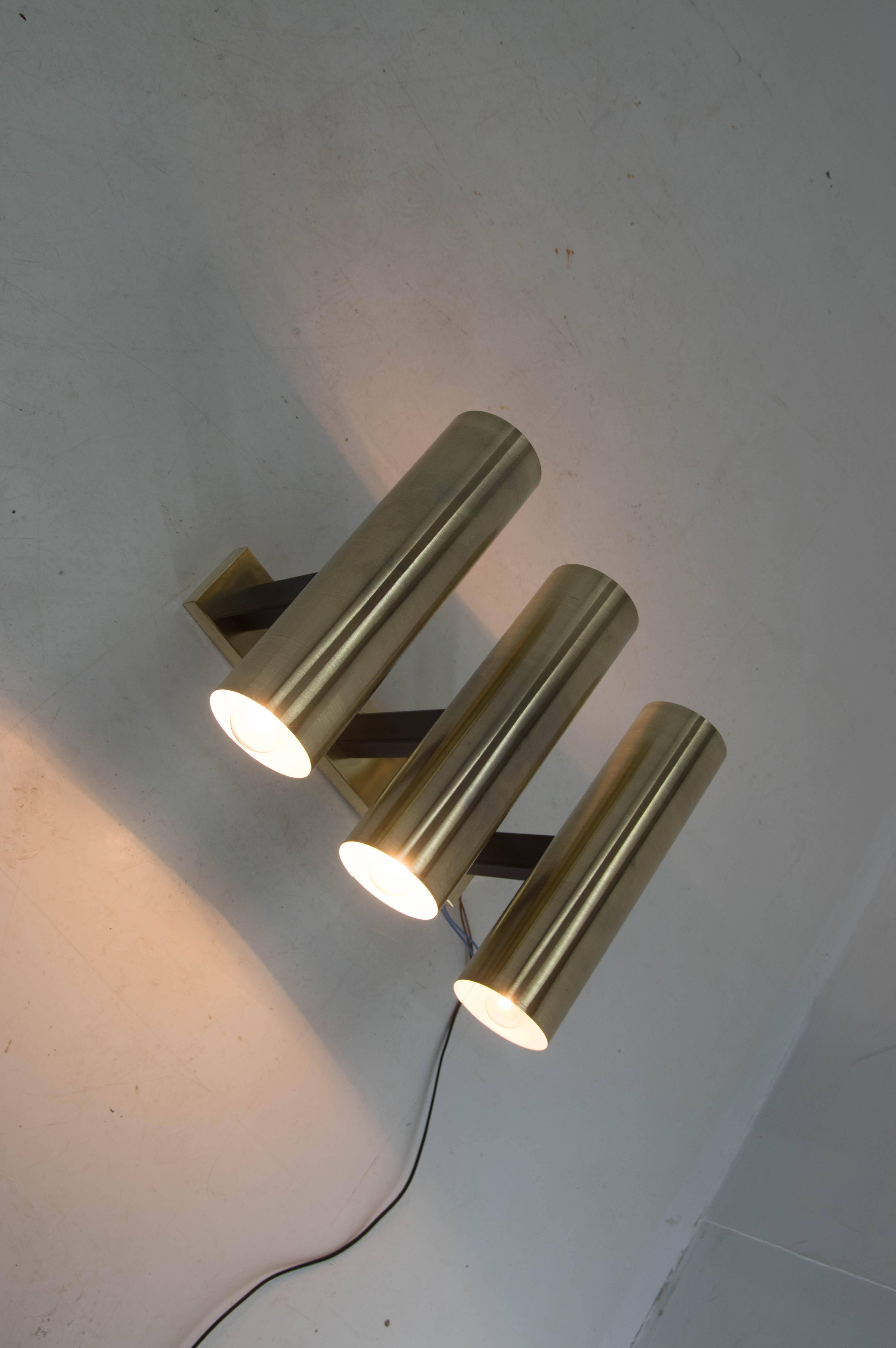 Big Design Brass Wall Lamp, 1970s, Up to Four Items For Sale 3