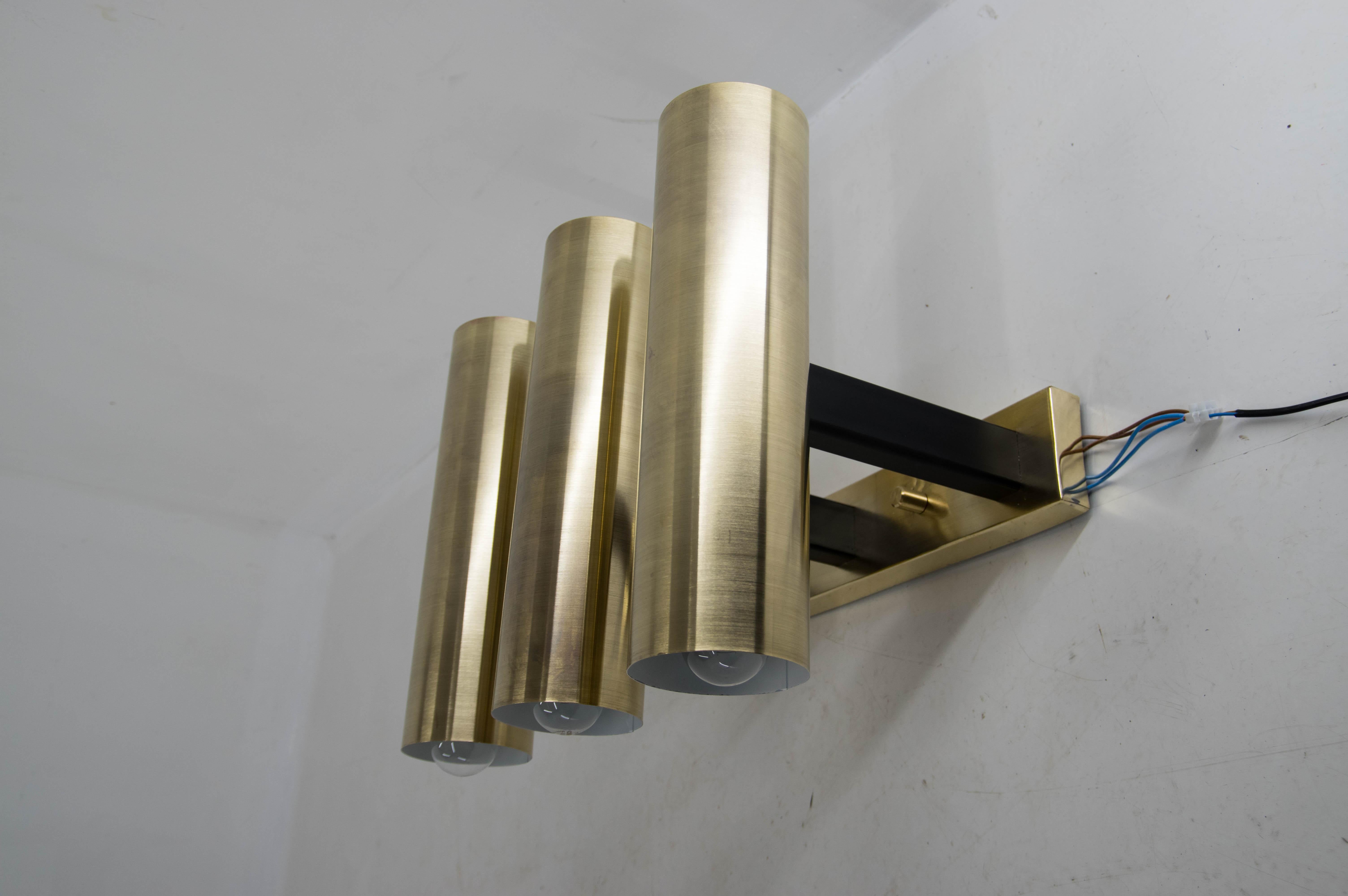Late 20th Century Big Design Brass Wall Lamp, 1970s, Up to Four Items For Sale