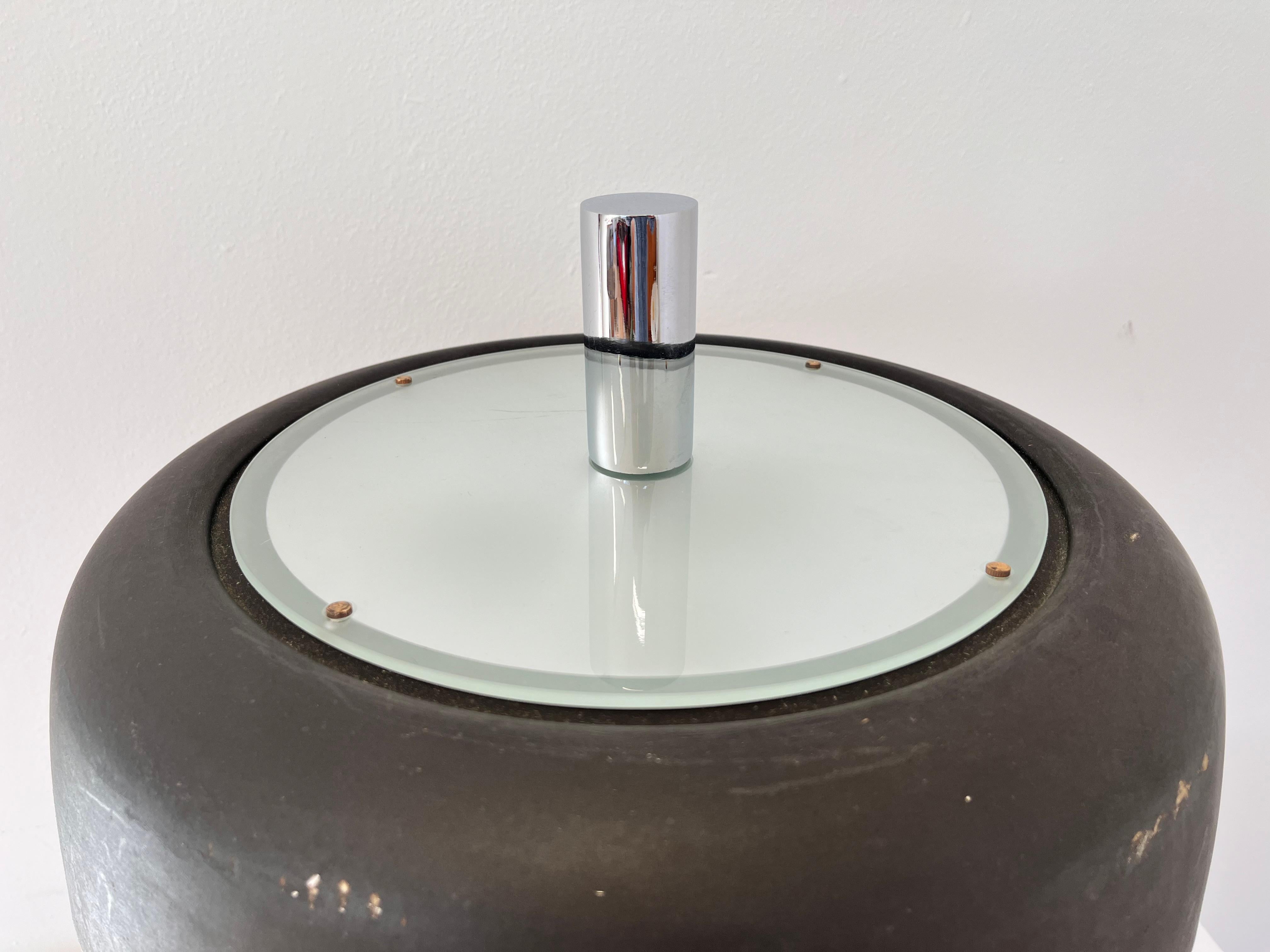 German Big Design Extra Large Midcentury Mushroom Table Lamp by Hillebrand, 1970s For Sale