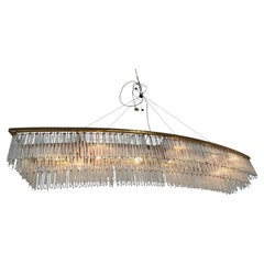 Hand Made austrian chandelier of great design, made entirely of glass and brass, XXL model - 1980s