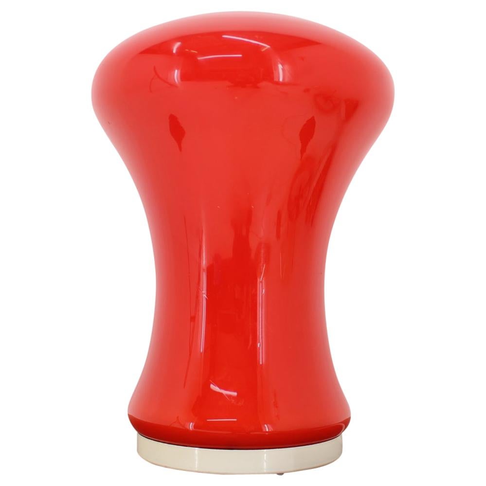 Big Design Lampe de table d'hôtel en verre rouge:: 1970 en vente