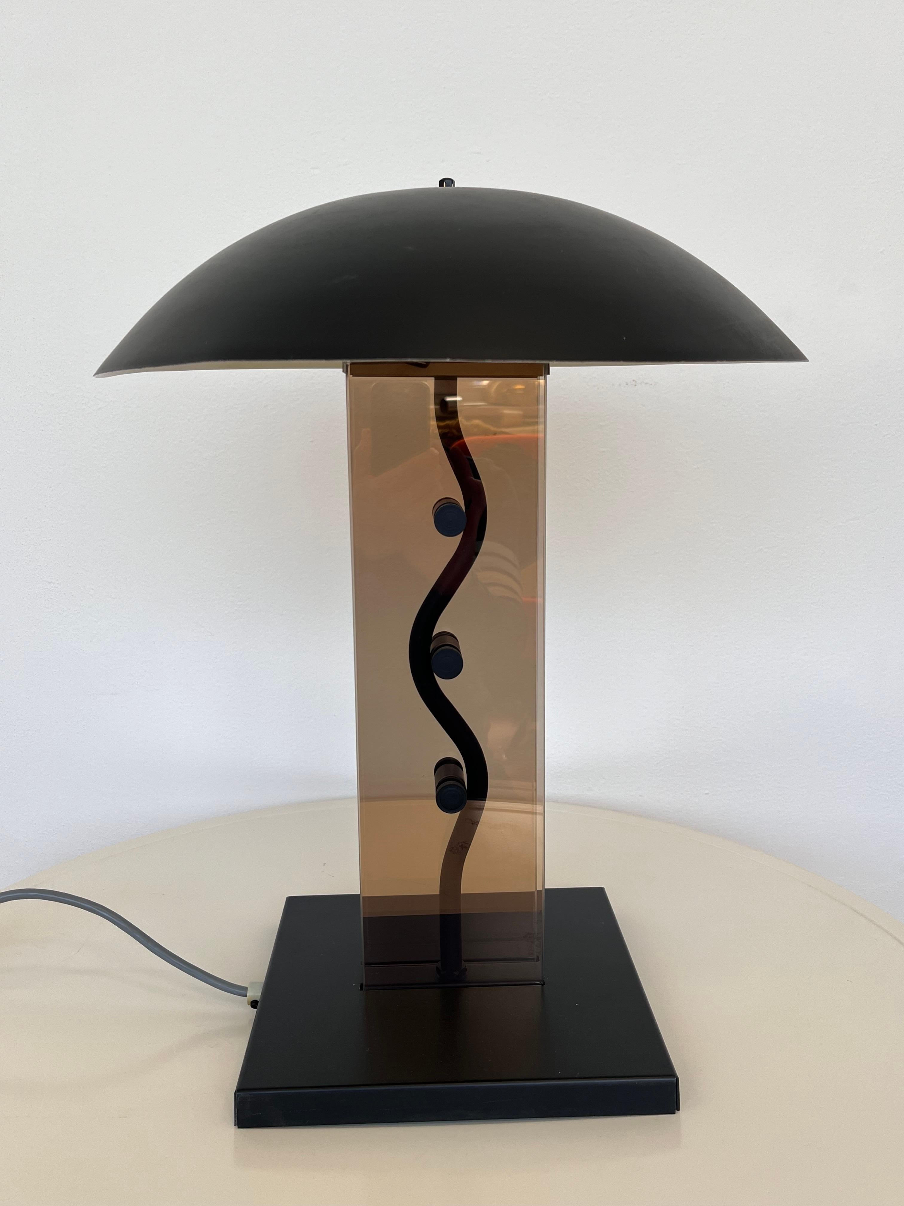 Metal Big Design Table Lamp by Kamenicky Senov, 1980s / Czechoslovakia For Sale