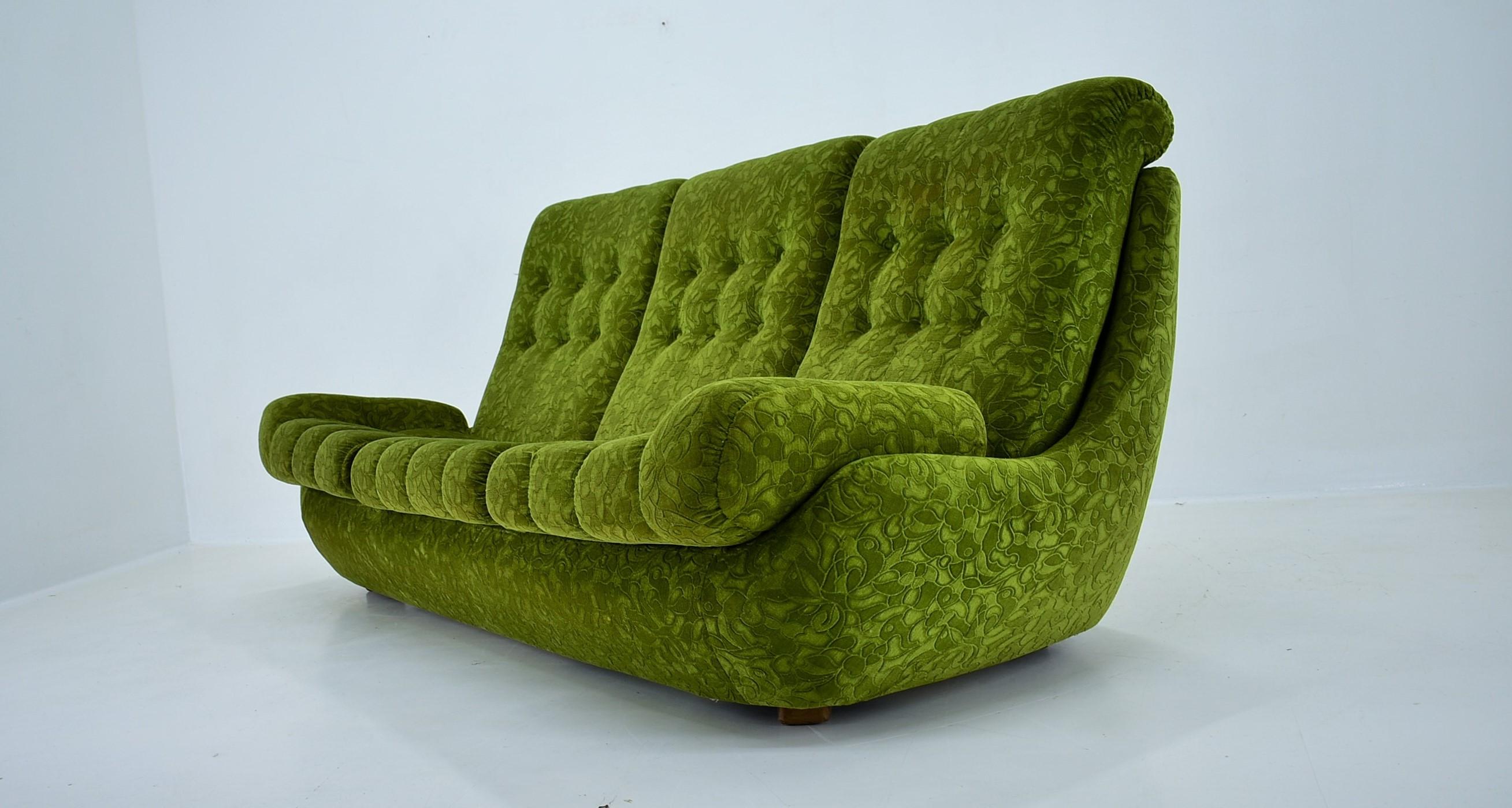 Fabric Big Design Three-Seat Sofa Atlantis, 1970s