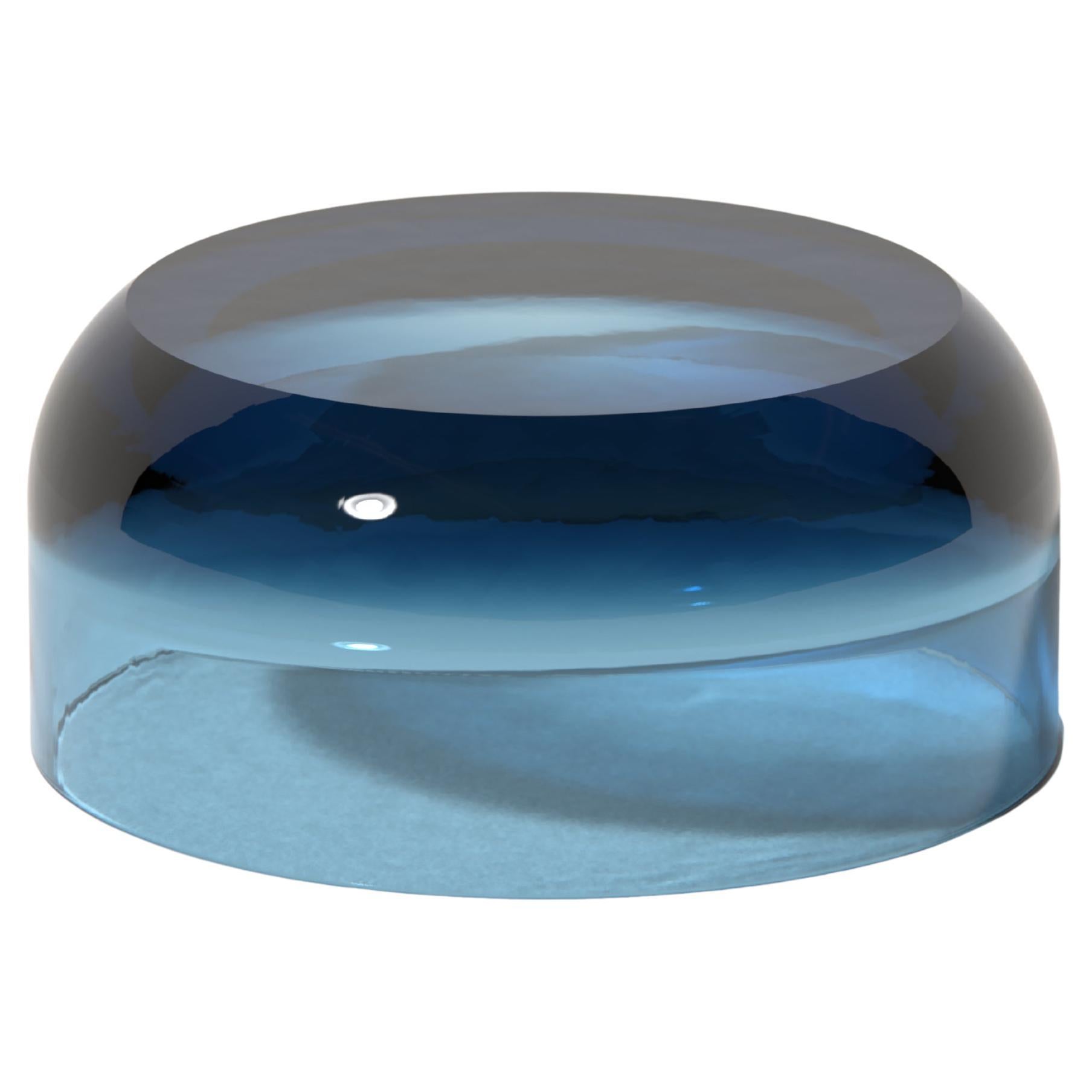 Big Dew Drop Side Table in Aegean Blue, Translucent Resin, by Ian Cochran