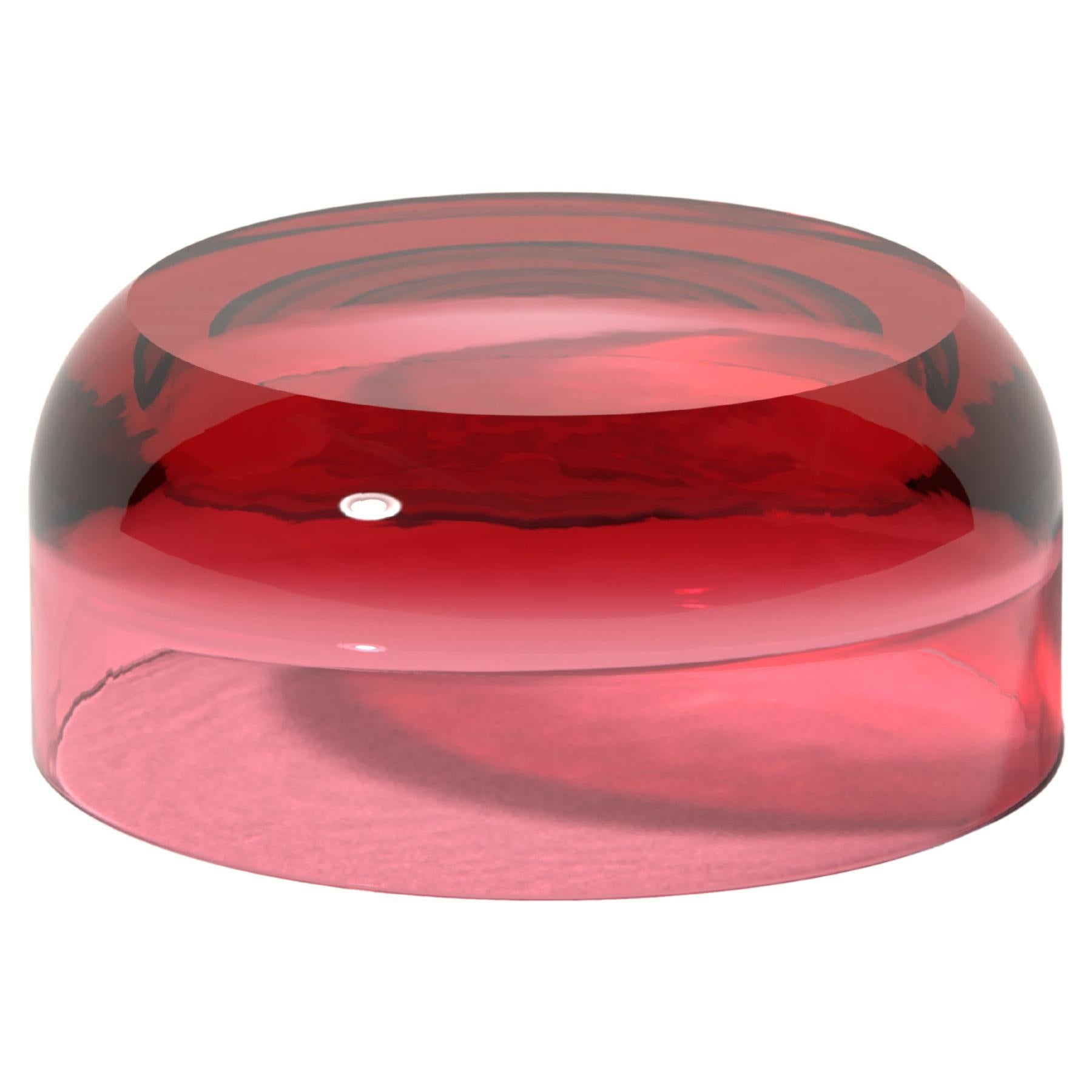 Big Dew Drop Side Table in Watermelon Red, Translucent Resin, by Ian Cochran