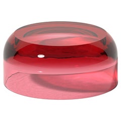 Big Dew Drop Side Table in Watermelon Red, Translucent Resin, by Ian Cochran