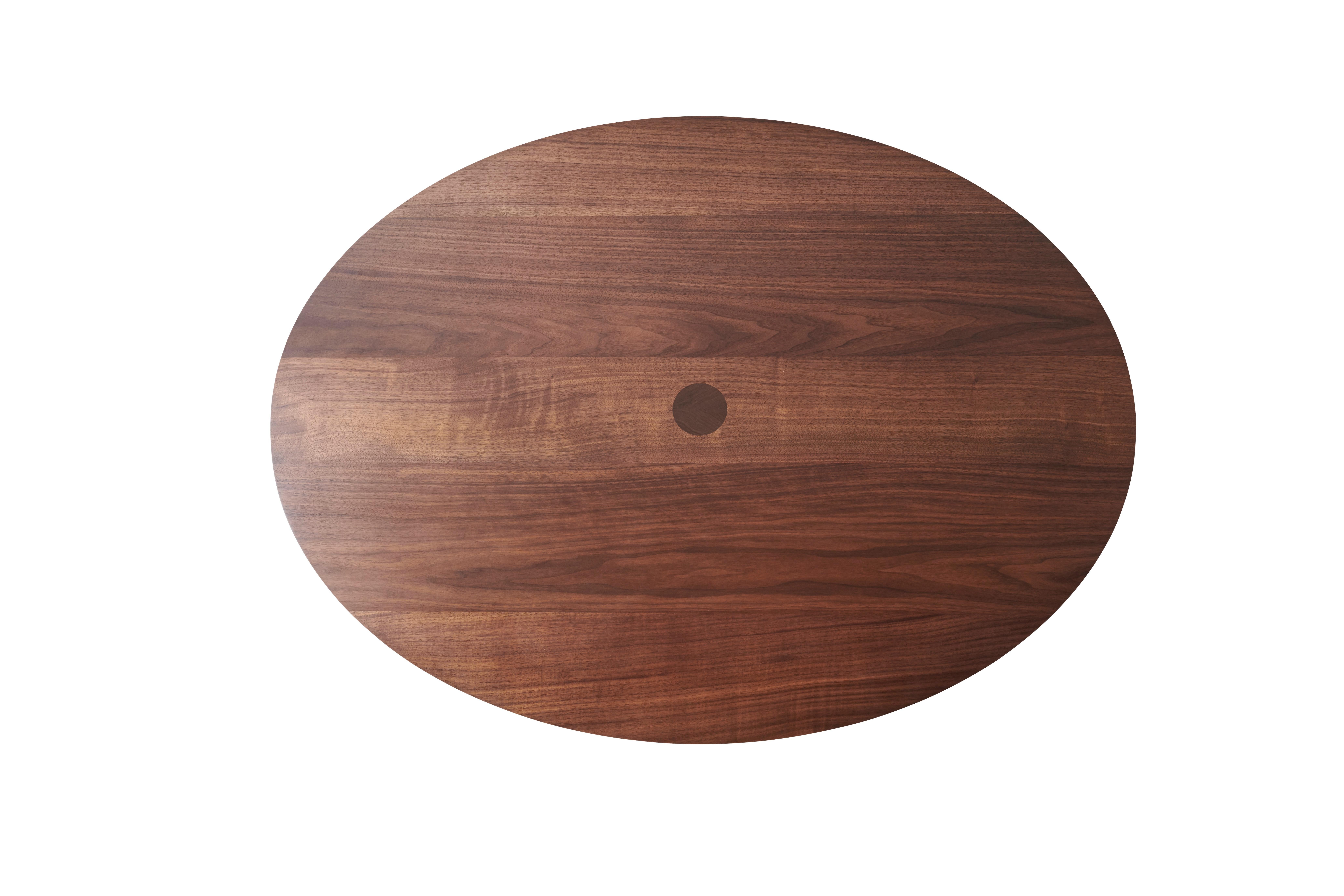 large ellipse walnut coffee table