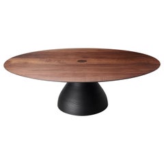 Big Diz Ellipse, Modern Sculptural Handcrafted Walnut and Ash Coffee Table