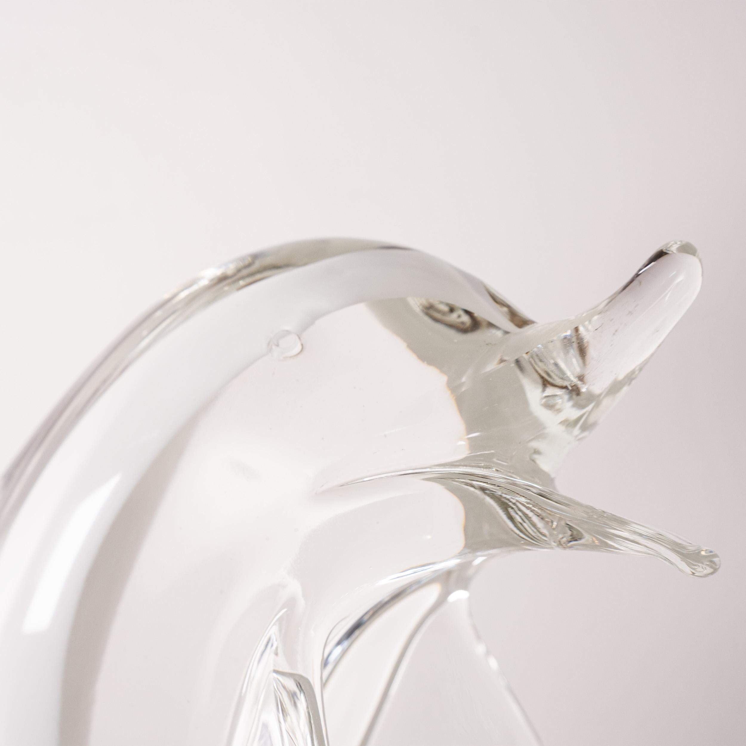 Großer Delphin Skulptur aus Murano Glas von Formia Venezia, Italien, auf Lager (Handgefertigt) im Angebot