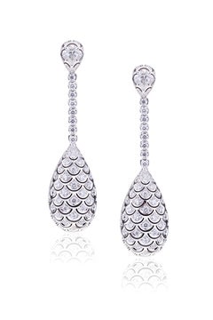 Big Double Face Onyx and Diamonds Drop with Pear Cut Diamonds Evening Earrings