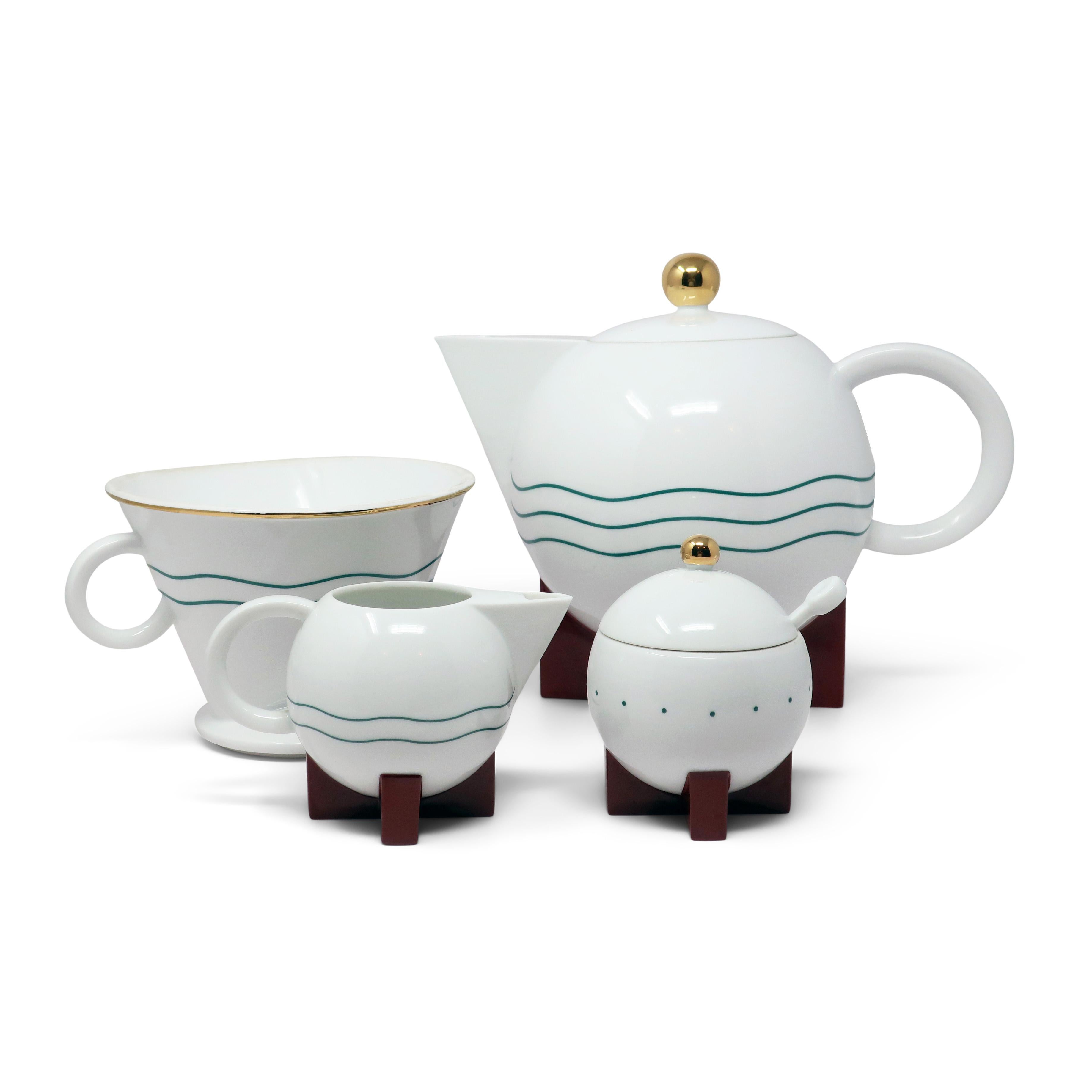 Perhaps Michael Graves' (1934-2015) most well-known design for Swid Powell, The Big Dripper (1986) is a 14 cup coffee pot born from Graves' preference for drip coffee and a lack of available drip coffee makers that met his aesthetic standards. This