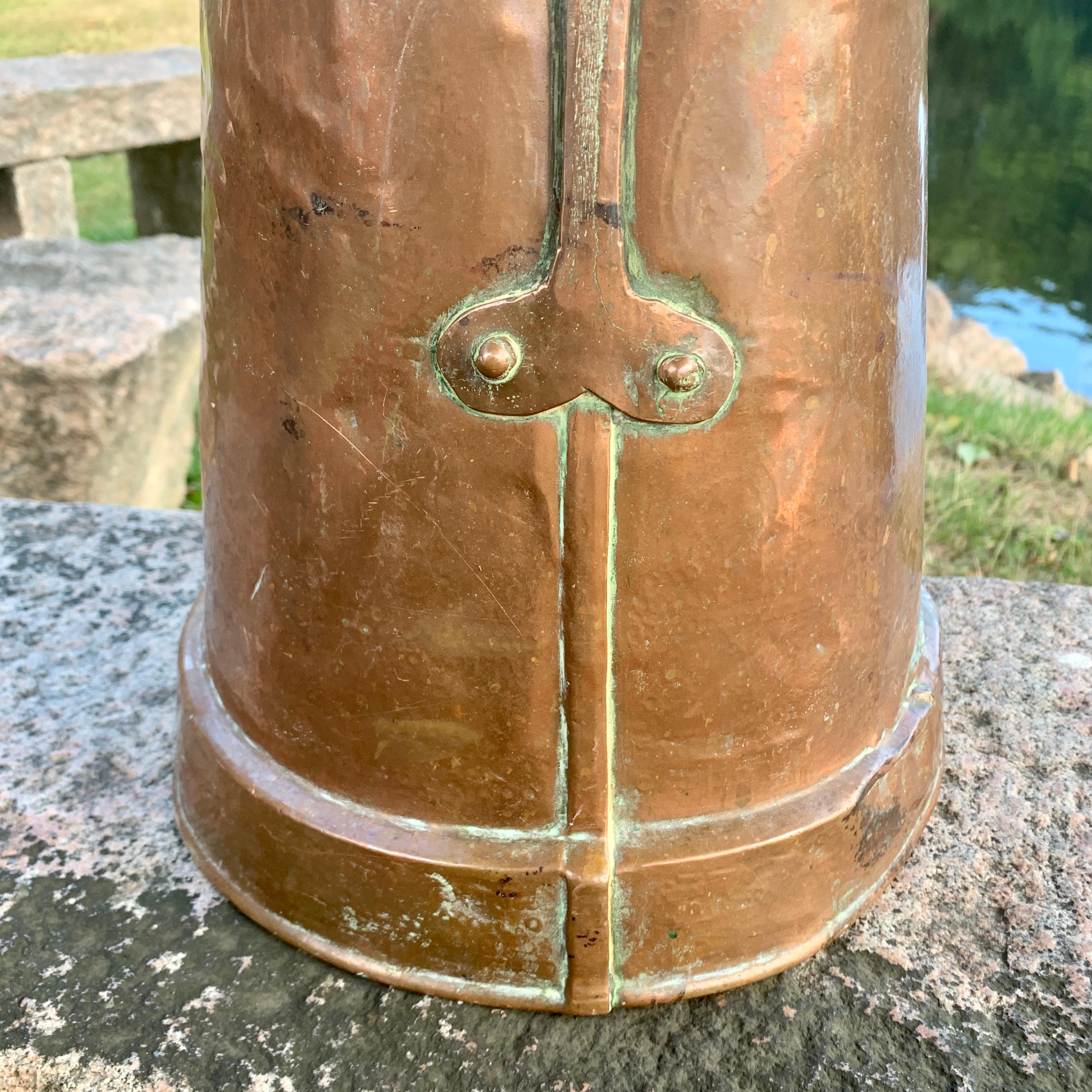 Big Early 19th Century Copper French Tankard 10