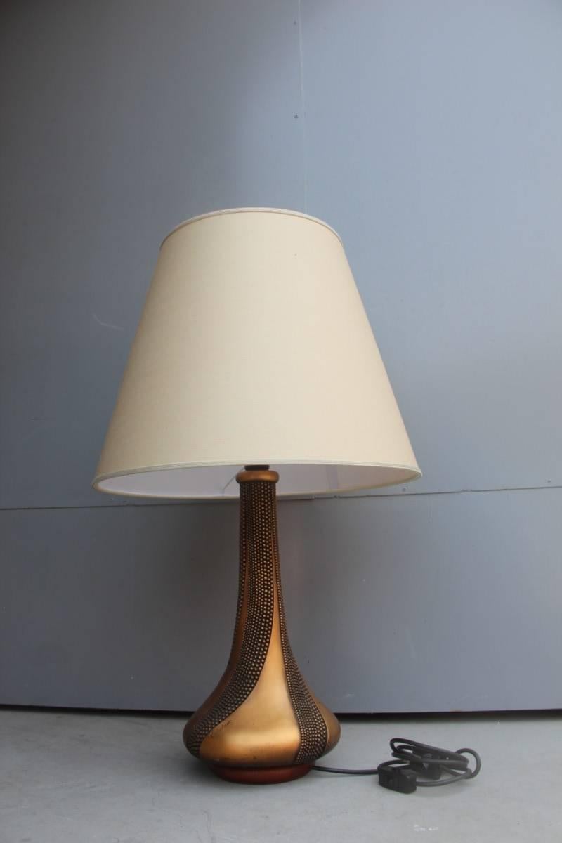 Big Elegant Giovanni Ottaviani 1960s Table Lamp Sculptural Bronze For Sale 1