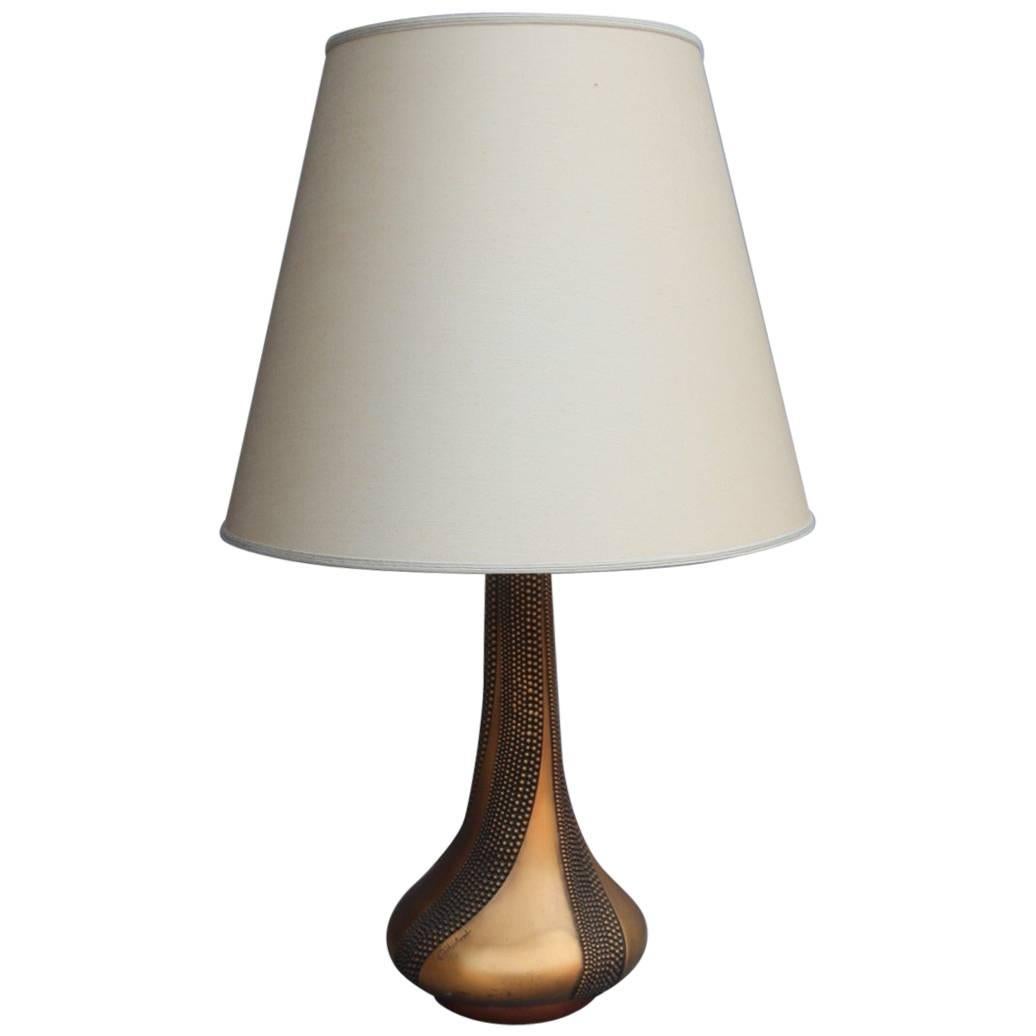 Grande ed elegante lampada da tavolo Giovanni Ottaviani 1960, bronzo scultoreo in vendita