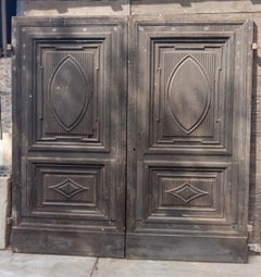 Big Entrance main door in carved walnut wood, Italy