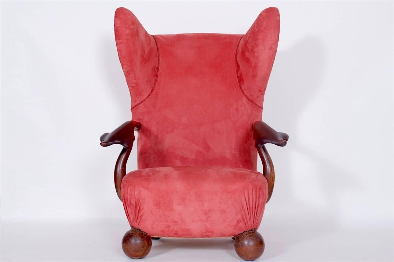 Upholstery Big Extraordinary Armchair, circa 1920s