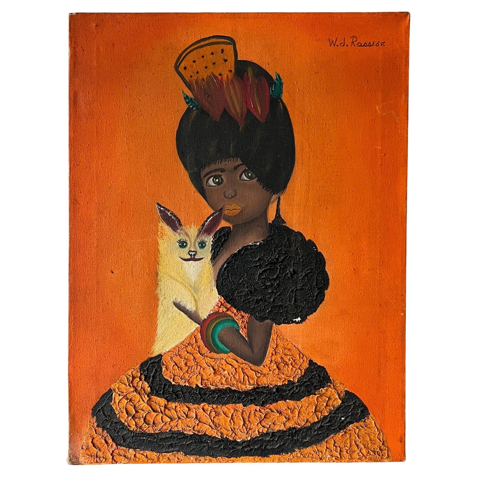 Self Taught“, Gemälde mit großem Auge, 1968 im Angebot