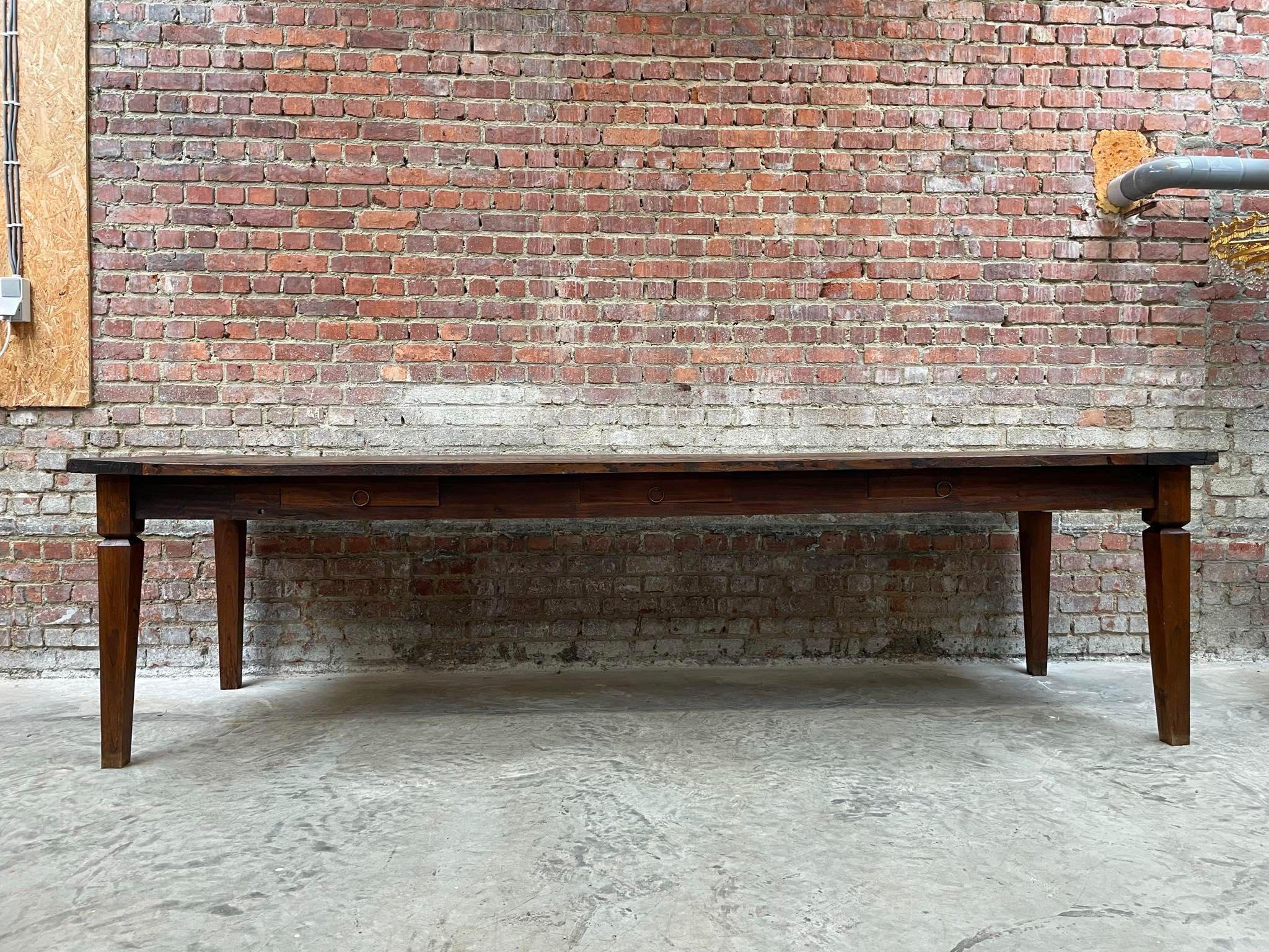 Beautiful old farm table with incredible patina! Seating 10-12 people.