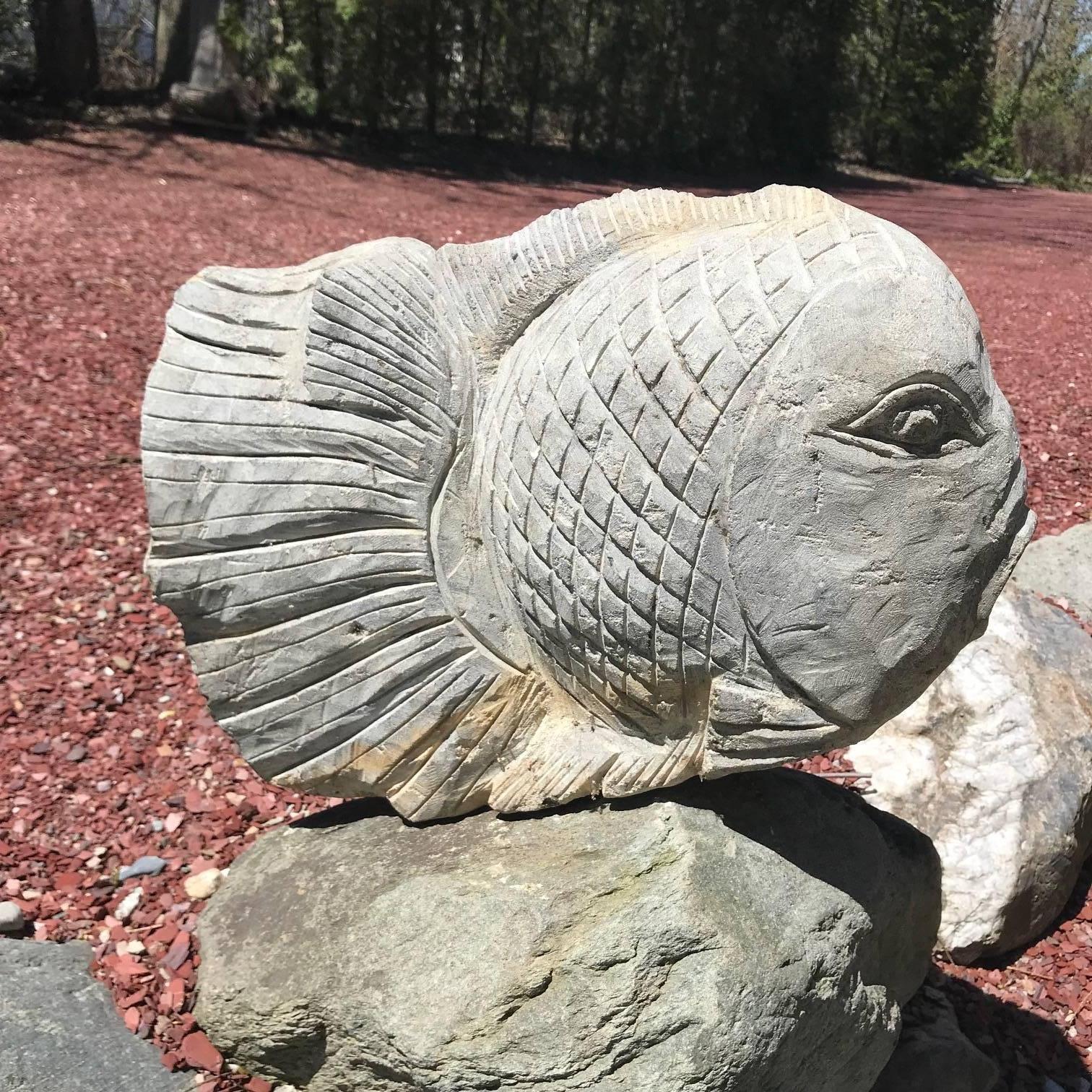 Indonesian Big Fish Sculpture for Home, Garden or Nautical Fishermen's  Space Hand Carved