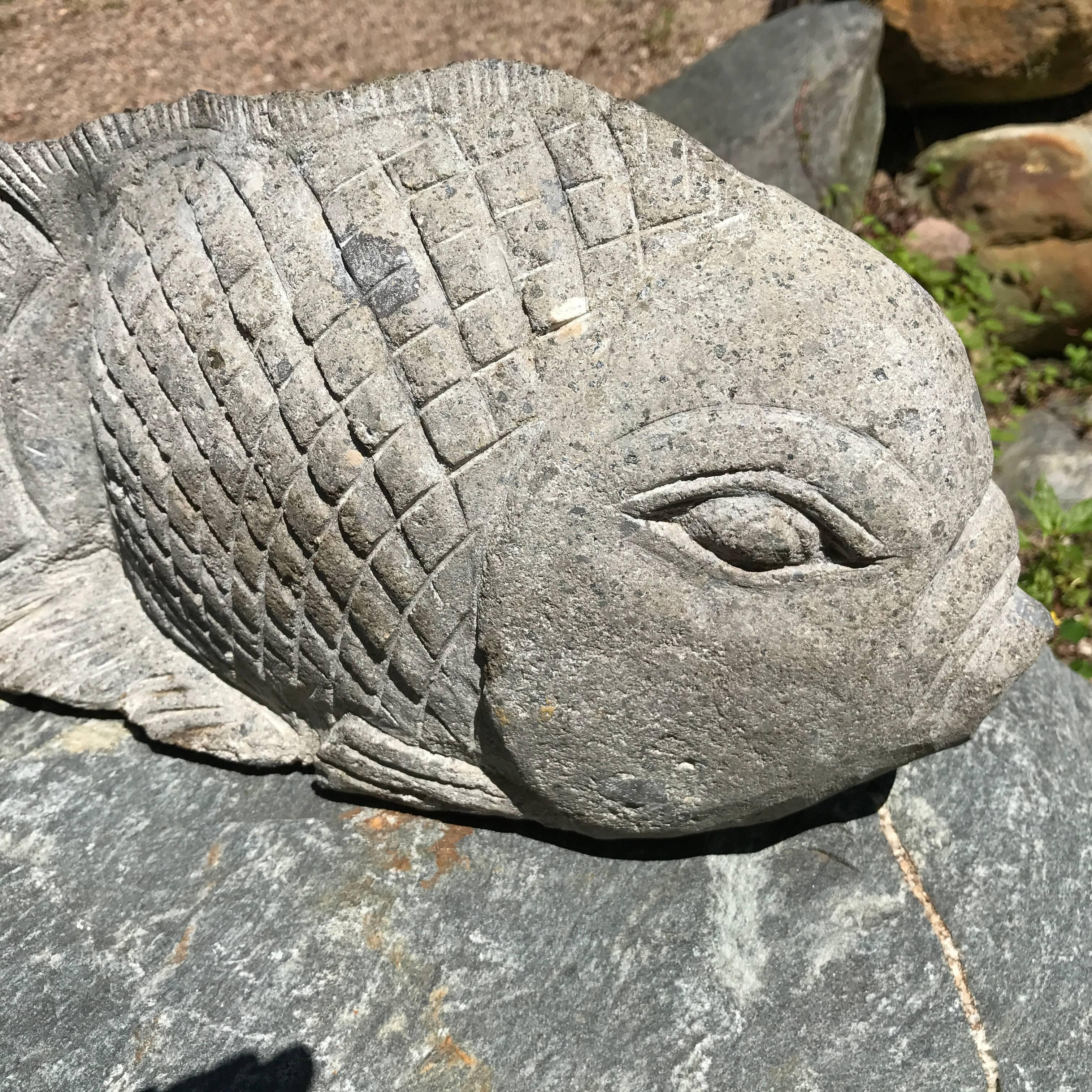 Hand-Carved Big Fish Sculpture for Home, Garden, or Nautical Fishermen's Themed Space