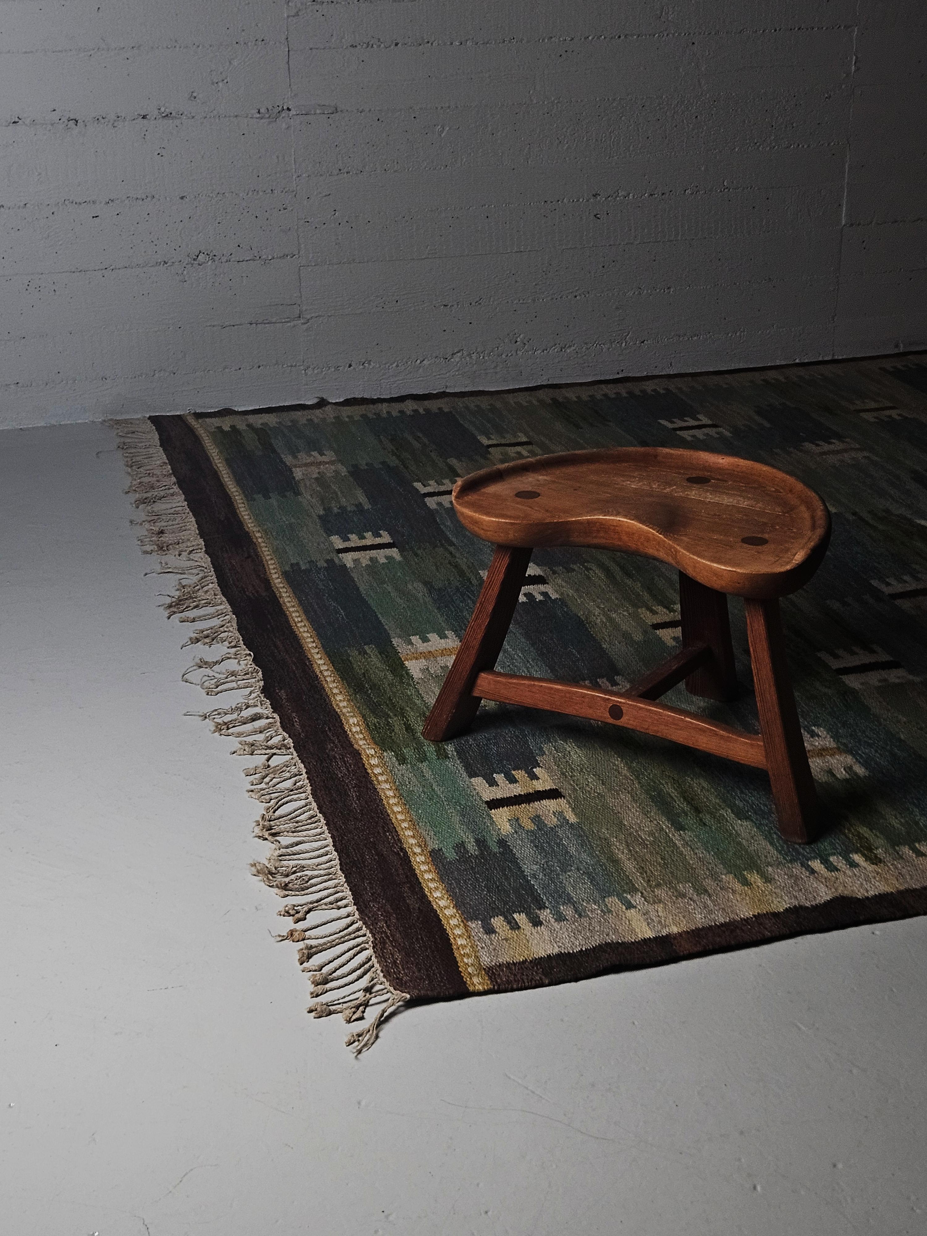 Big flatweave carpet attributed to Anna Maria Hoke, Sweden, 1961 For Sale 2