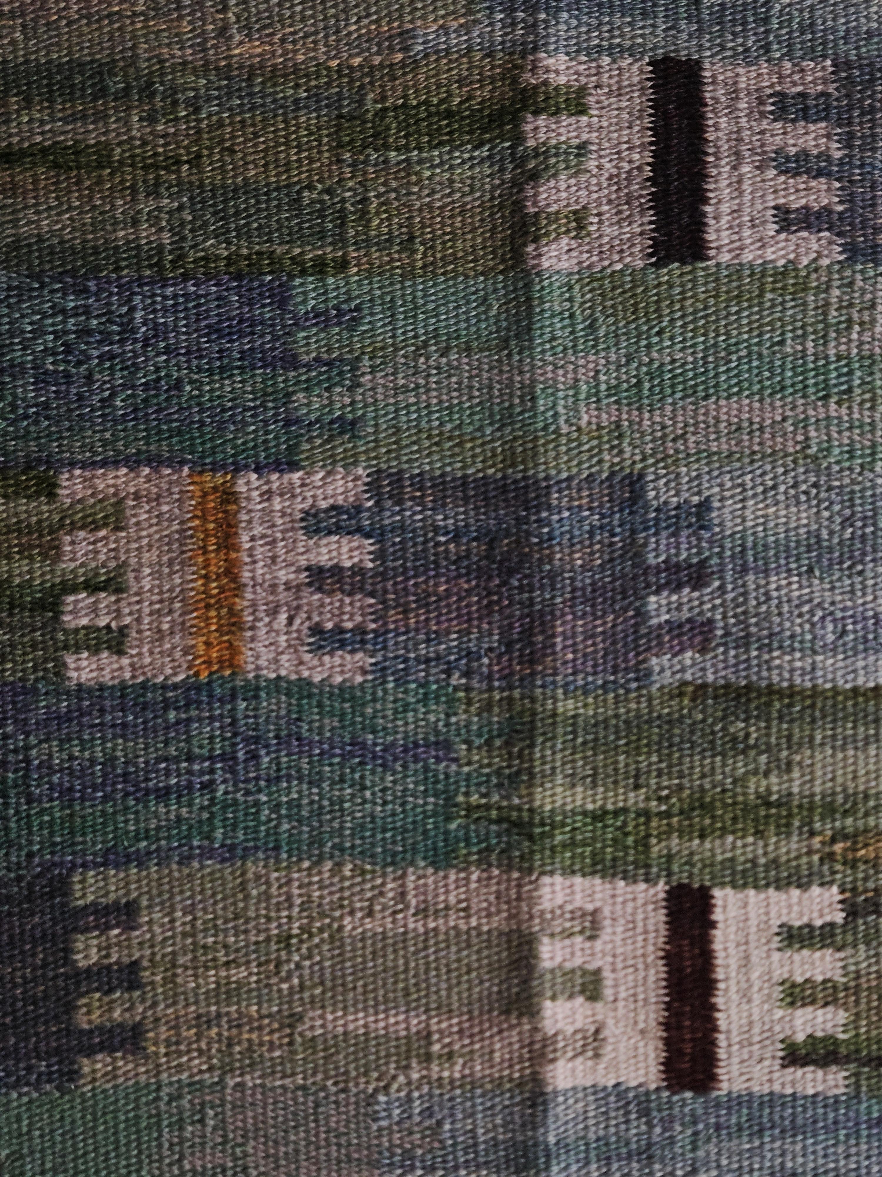Big flatweave carpet attributed to Anna Maria Hoke, Sweden, 1961 For Sale 1