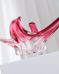 Big Flavio Poli Murano Bowl Rosa Sommerso Design Mid Century, 1970s