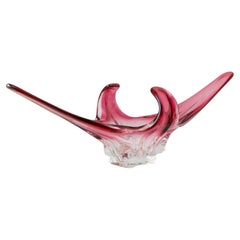 Big Flavio Poli Murano Bowl Rosa Sommerso Design Mid Century, 1970s