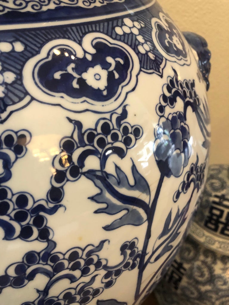 Big Floor 20th Century Blue And White Chinese Porcelain Vases For