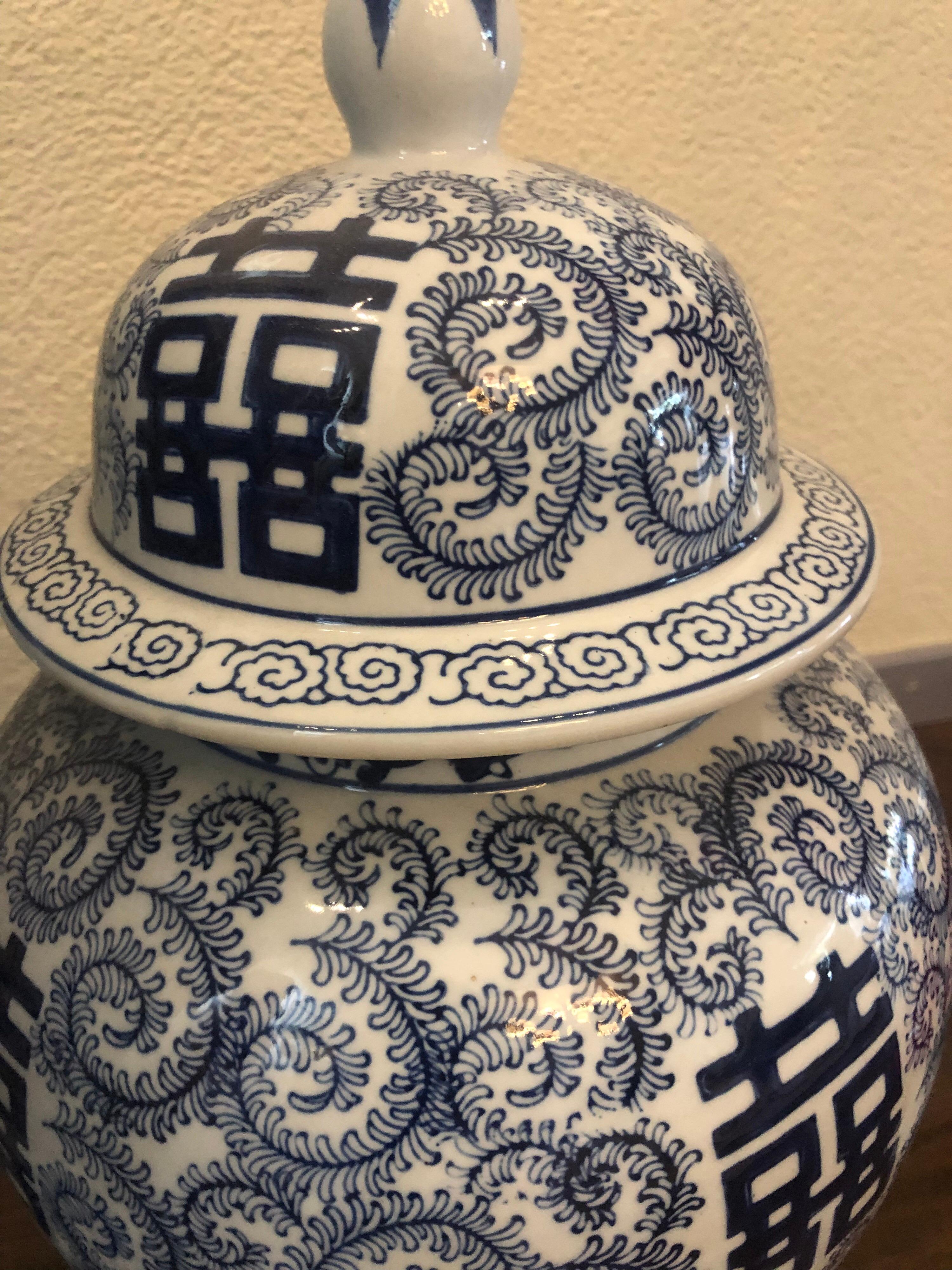 Big Floor 20th Century Blue and White Chinese Porcelain Vases In Good Condition In Sofia, BG