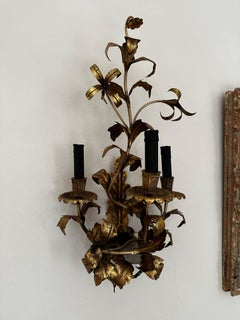 Big Floral Florentine Gilded Wall Lamp