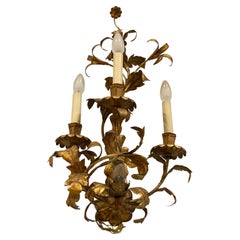 Big Floral Florentine Gilded Wall Lamp