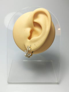 Big Floral Moissanite Hoops 925 Sterling Silber jeden Tag Hoop Earrings Geschenk.