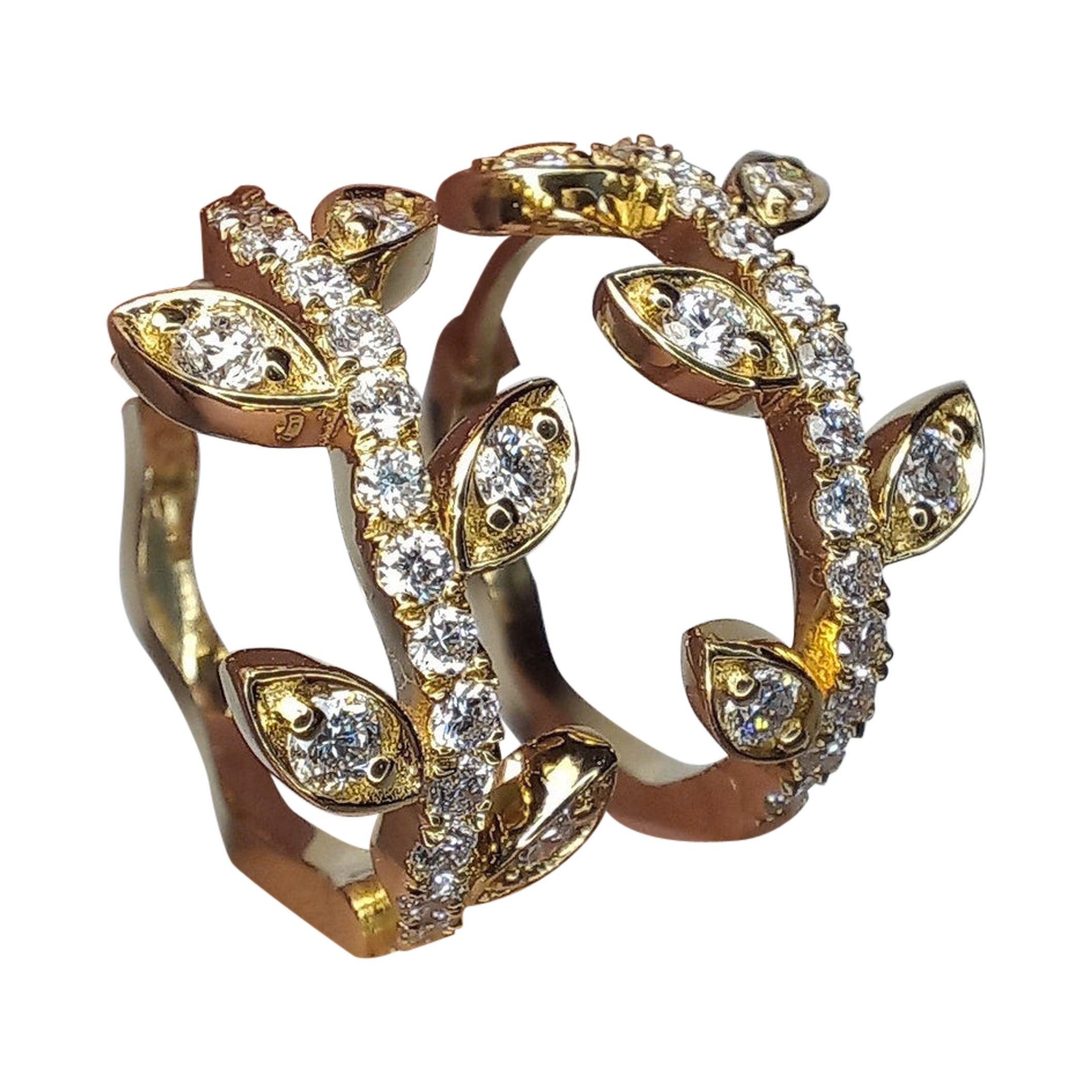 Bigli Floral Moissanite Hoops 925 Sterling Silver Everyday Hoop Earrings Gift. en vente