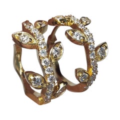 Big Floral Moissanite Hoops 925 Sterling Silver Everyday Hoop Earrings Gift. Big Floral Moissanite Hoops 925 Sterling Silver Everyday Hoop Earrings Gift.