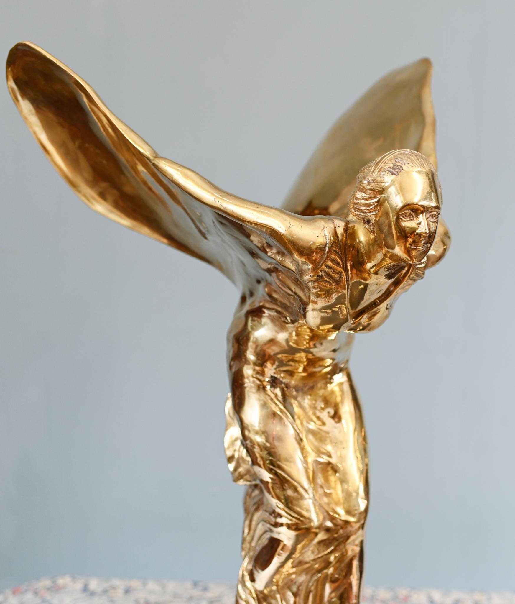 Estatua de la Gran Dama Voladora Art Nouveau Bronce Espíritu del Extasis en venta 6