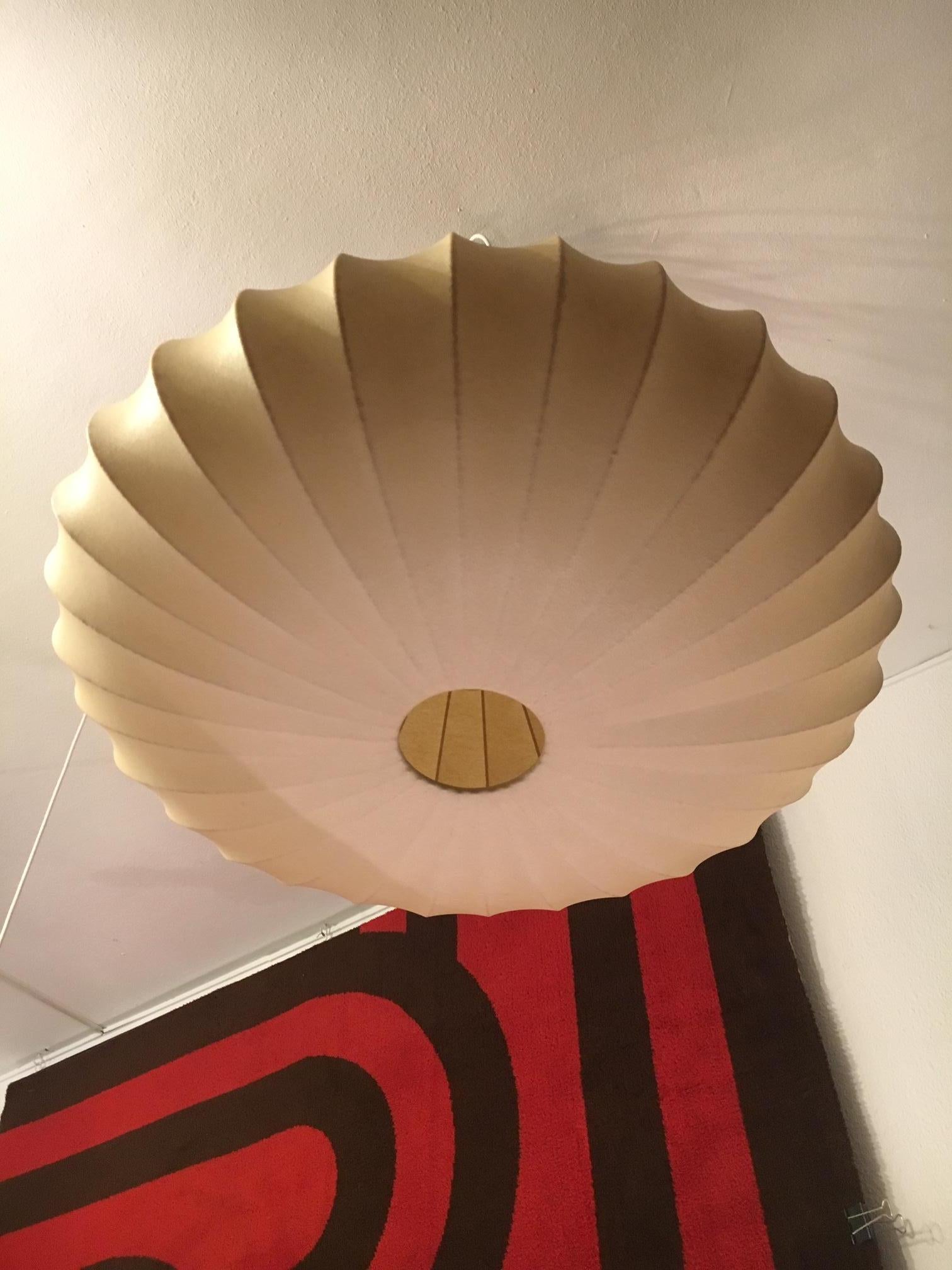 Italian Big Flying Saucer Cocoon Pendant Lamp, 1960s