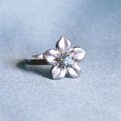 Big Forget Me Not Ring/ Aquamarine