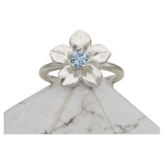 Big Forget Me Not Ring/ Aquamarine