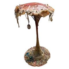Grande lampada da terra frattale in resina di Pierre Giraudon