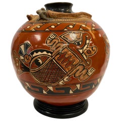 Big Funerary Urn from the Tupinambas Tribe in Ceramic Painted