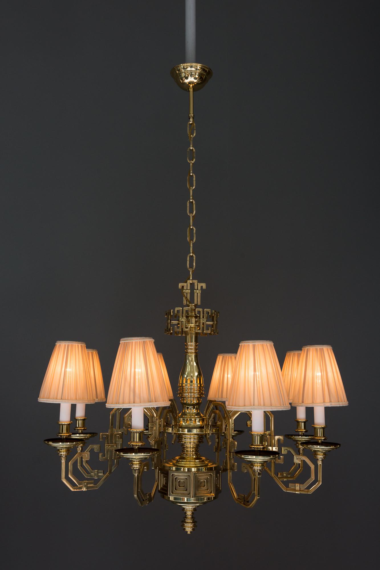 Grande lampadario da salone in ottone di Gaetano Sciolari, circa 1920 in vendita 8