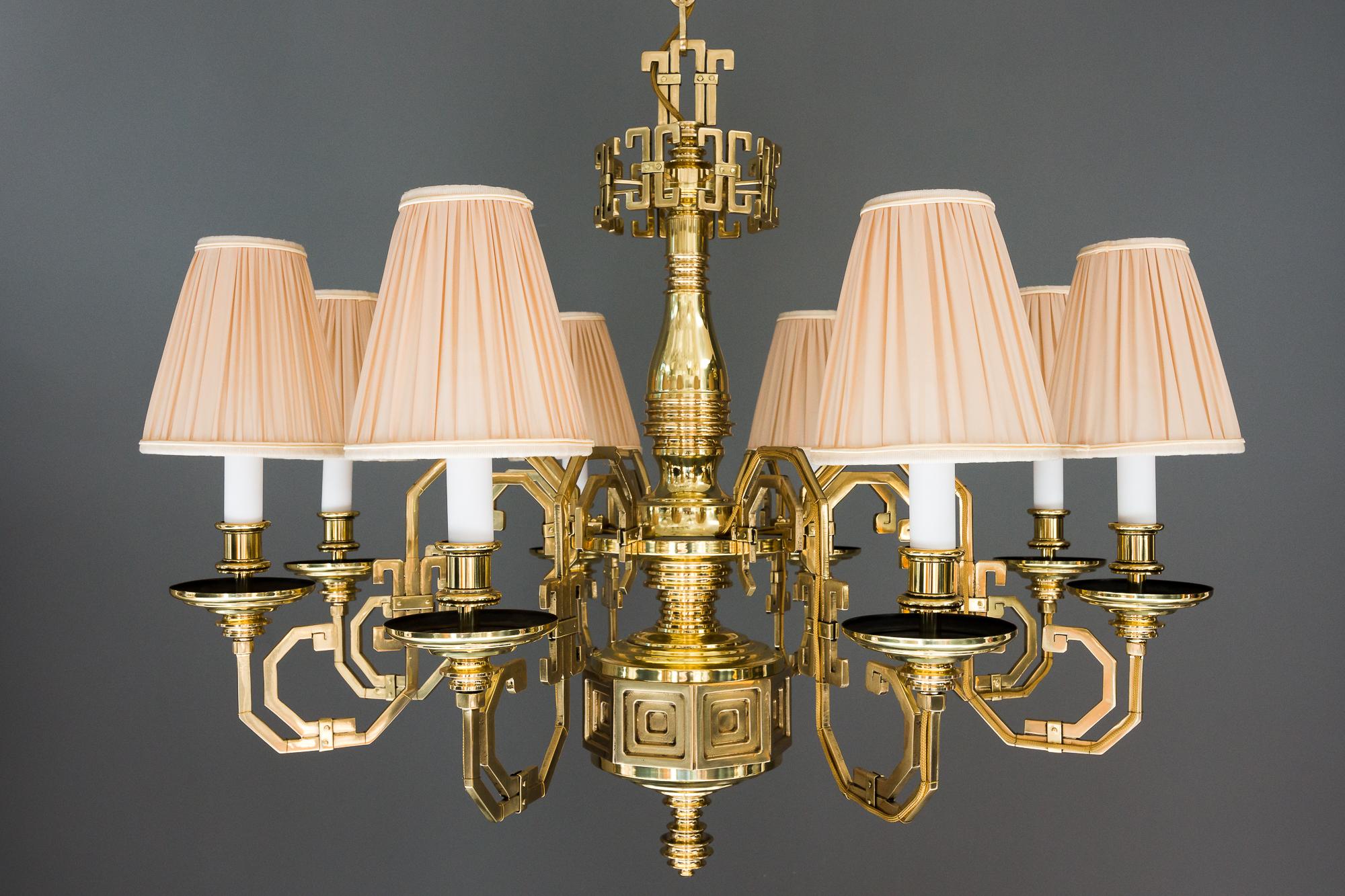 Laccato Grande lampadario da salone in ottone di Gaetano Sciolari, circa 1920 in vendita