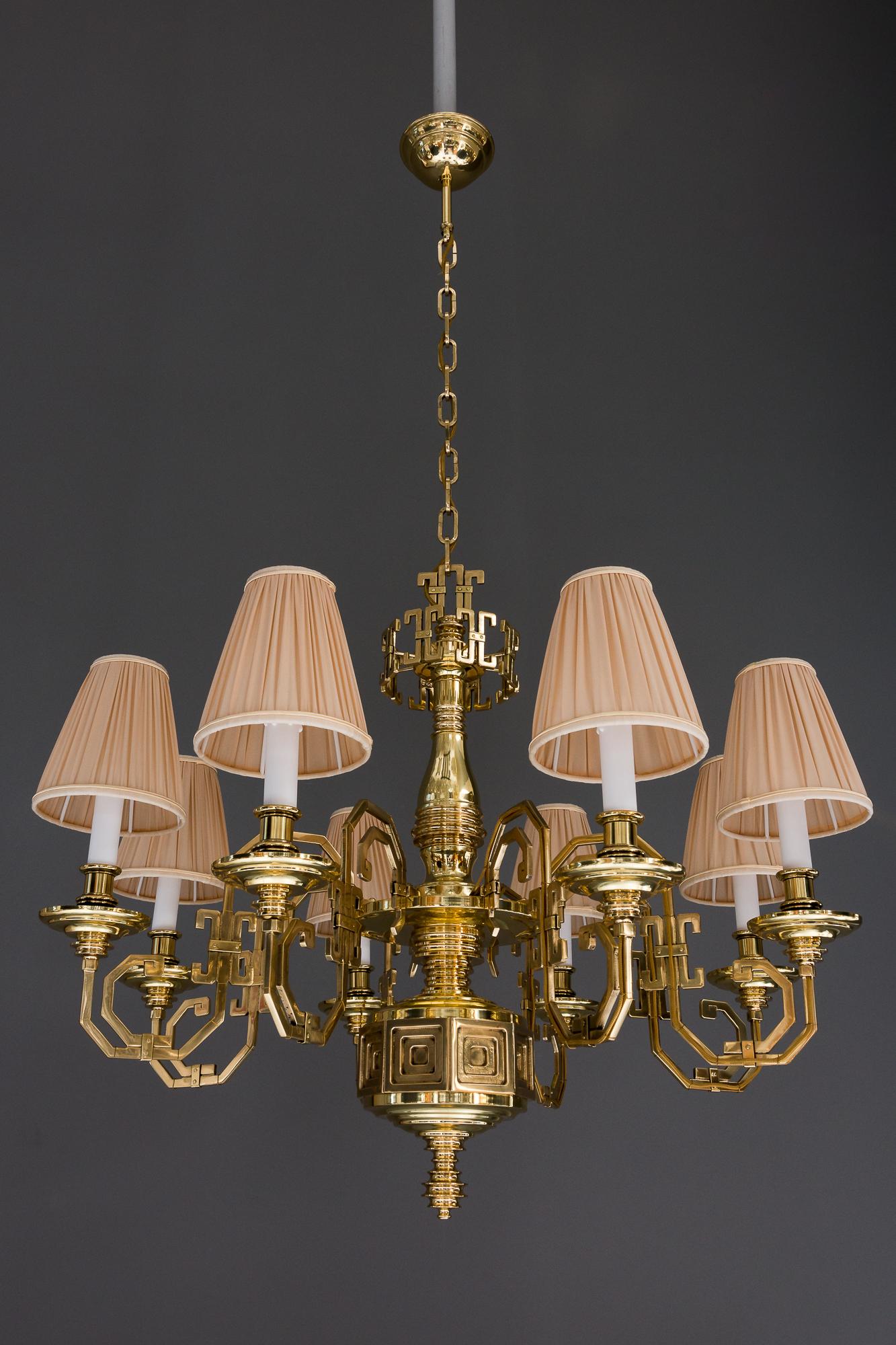 Inizio XX secolo Grande lampadario da salone in ottone di Gaetano Sciolari, circa 1920 in vendita