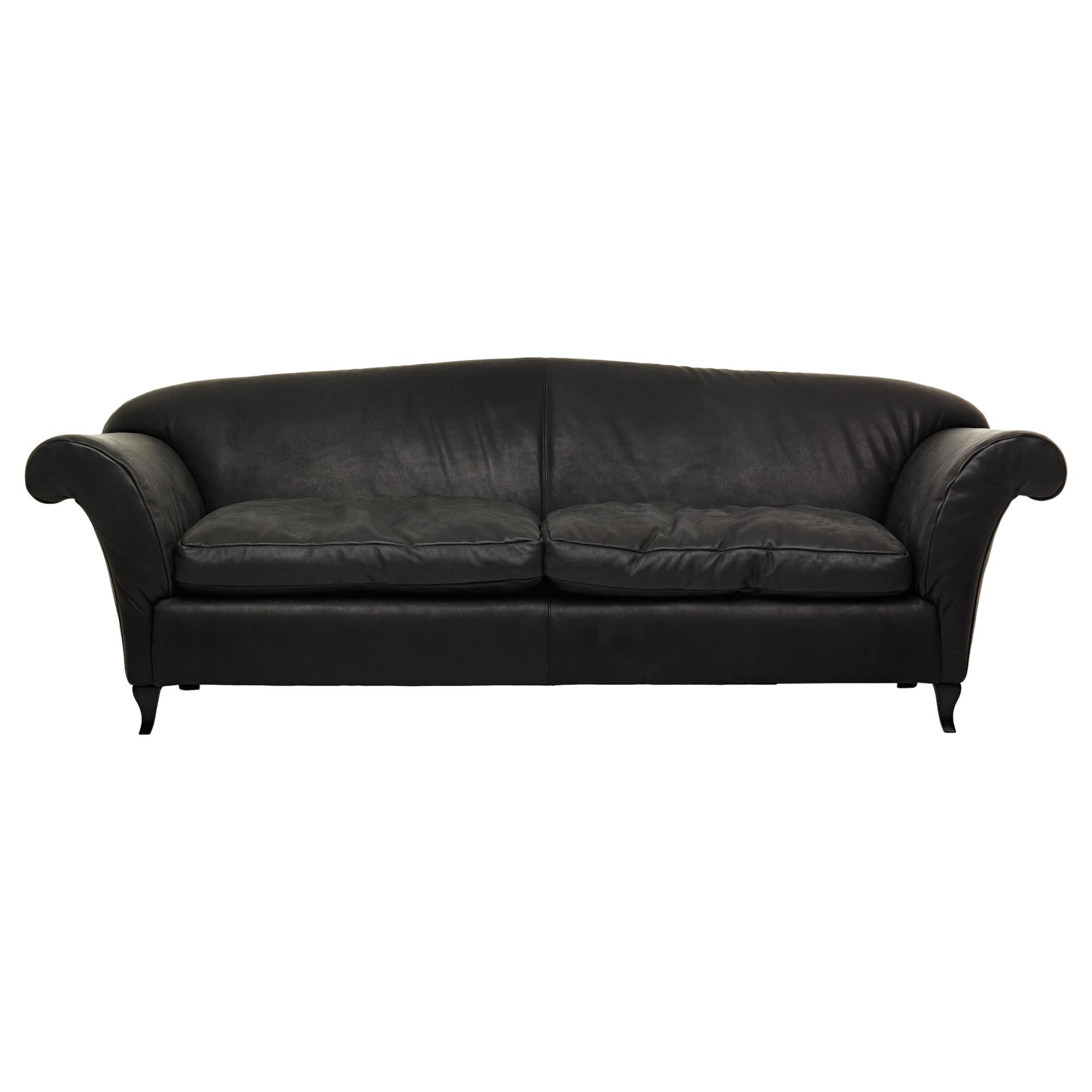 Modernes Sofa des 21. Jahrhunderts, gepolstert mit Leder im Angebot