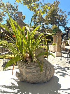 Big Garden Swan Hand Crafted Planter Jardinière Center Piece Rustic Focal Point