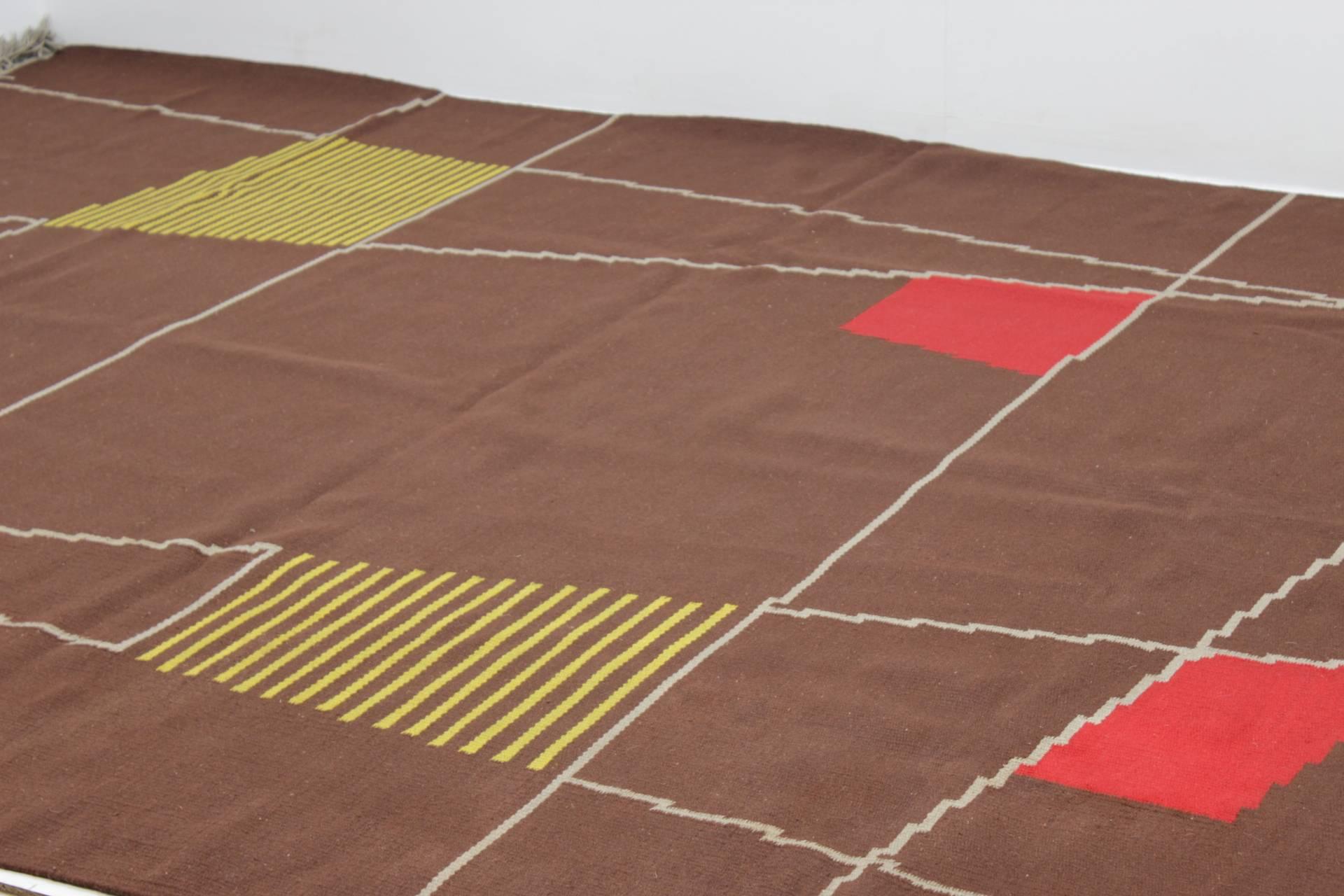 Großer Teppich oder Teppich mit geometrischem Muster (Moderne der Mitte des Jahrhunderts) im Angebot