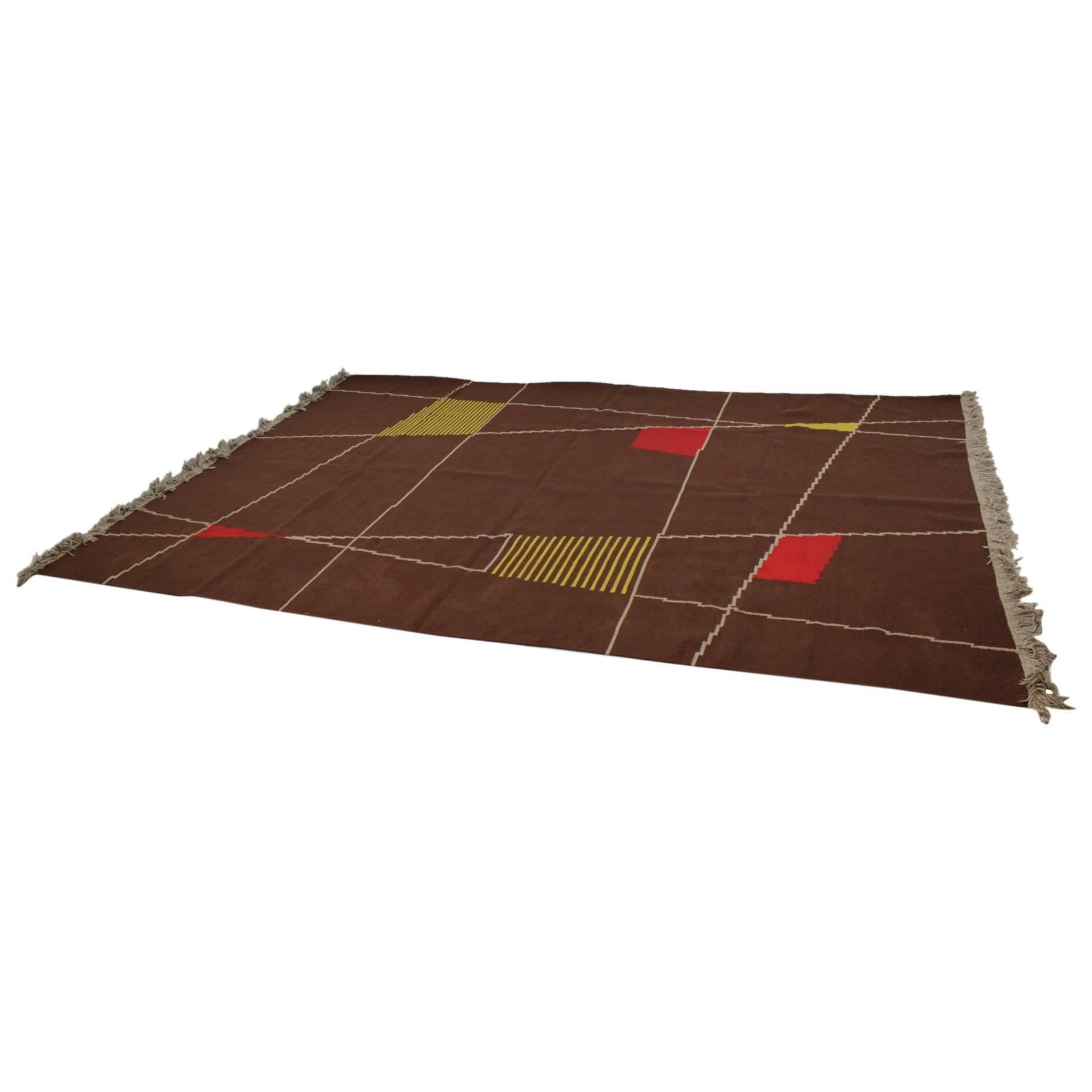 Großer Teppich oder Teppich mit geometrischem Muster im Angebot