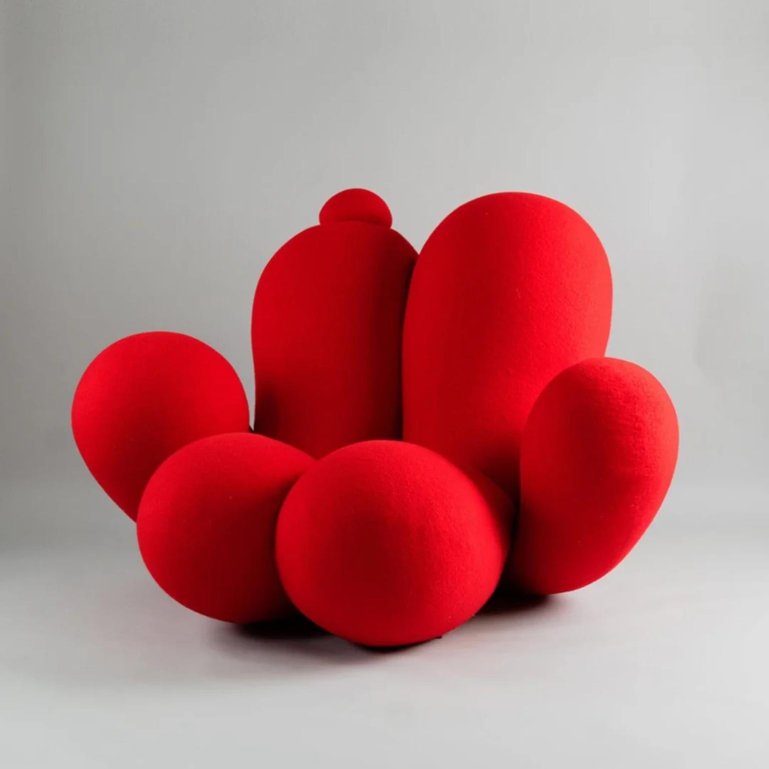 Big Girl Cream Bouclé Chair by Bohinc Studio In New Condition In Geneve, CH