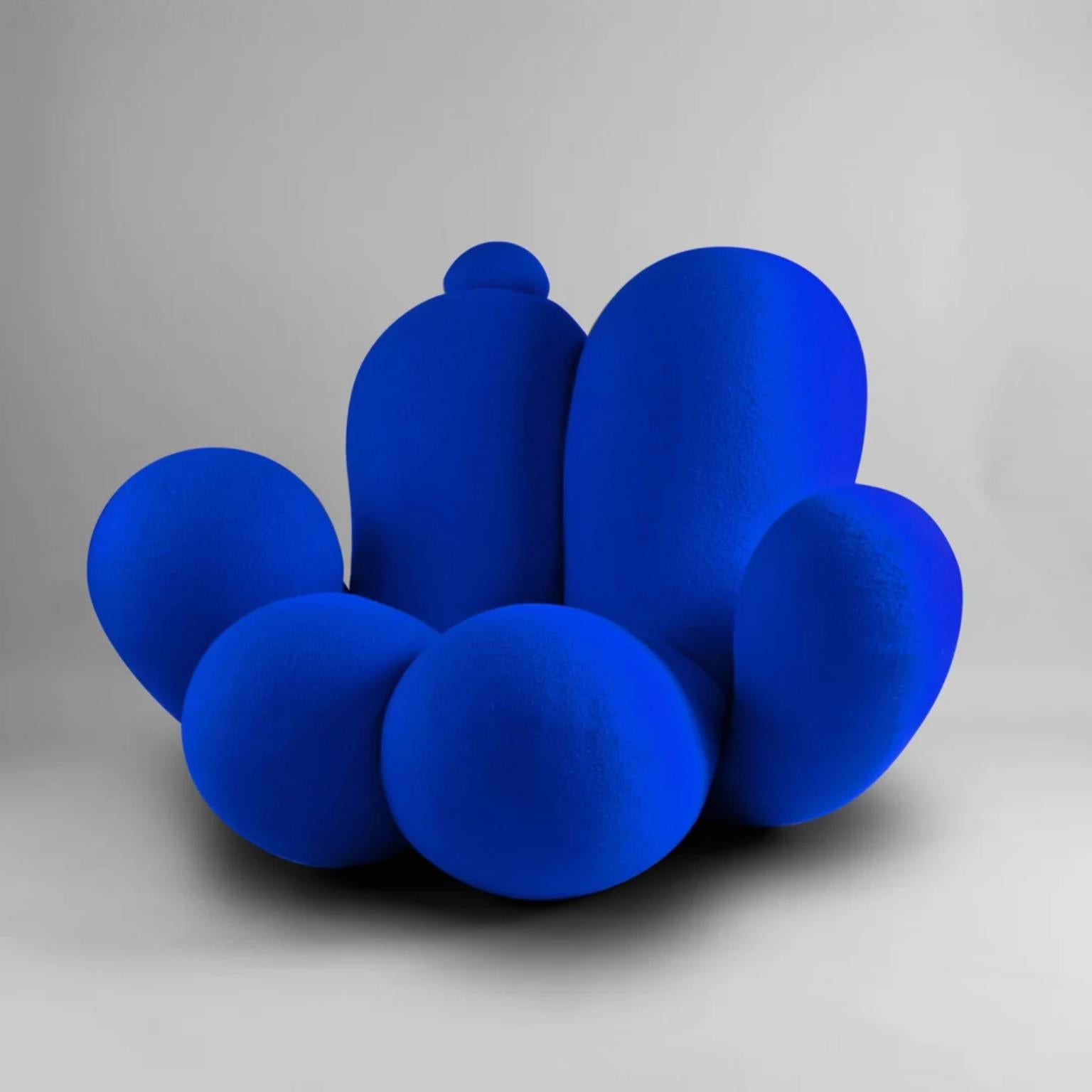 English Big Girl Orange Velvet Chair by Bohinc Studio